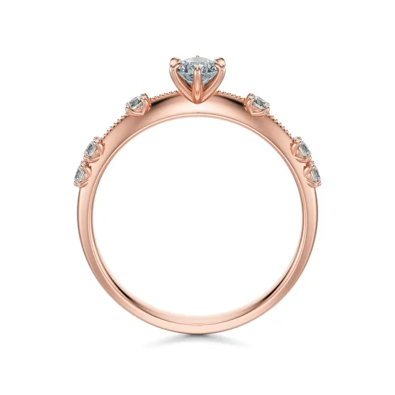 Pierścionek zaręczynowy różowe złoto